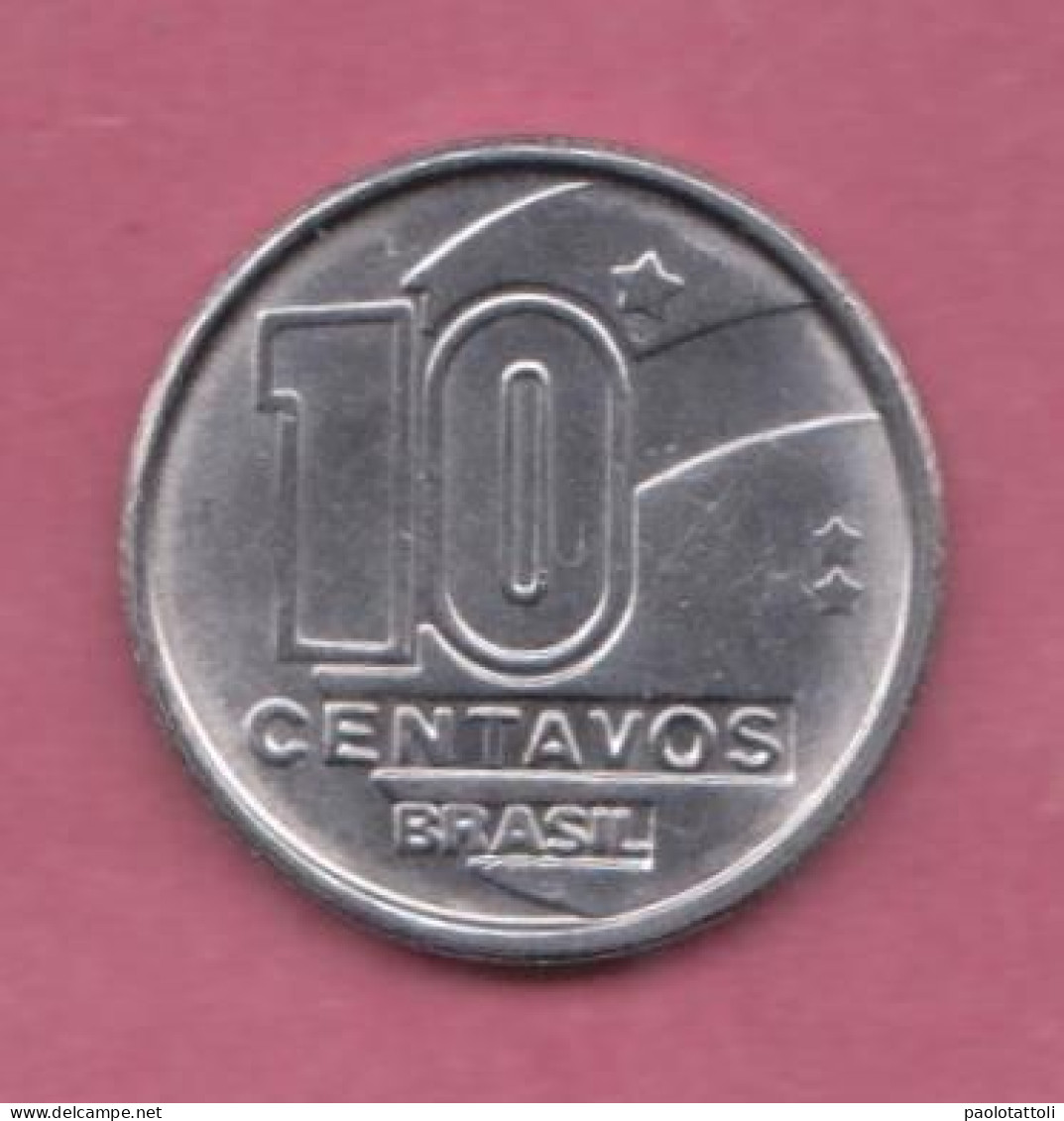 Brazil, 1989- 10 Centavos- Stainless Still- Obverse Denomination. Reverse Miner With 3 Stylized Diamond Shapes BB+, VF+, - Brasile