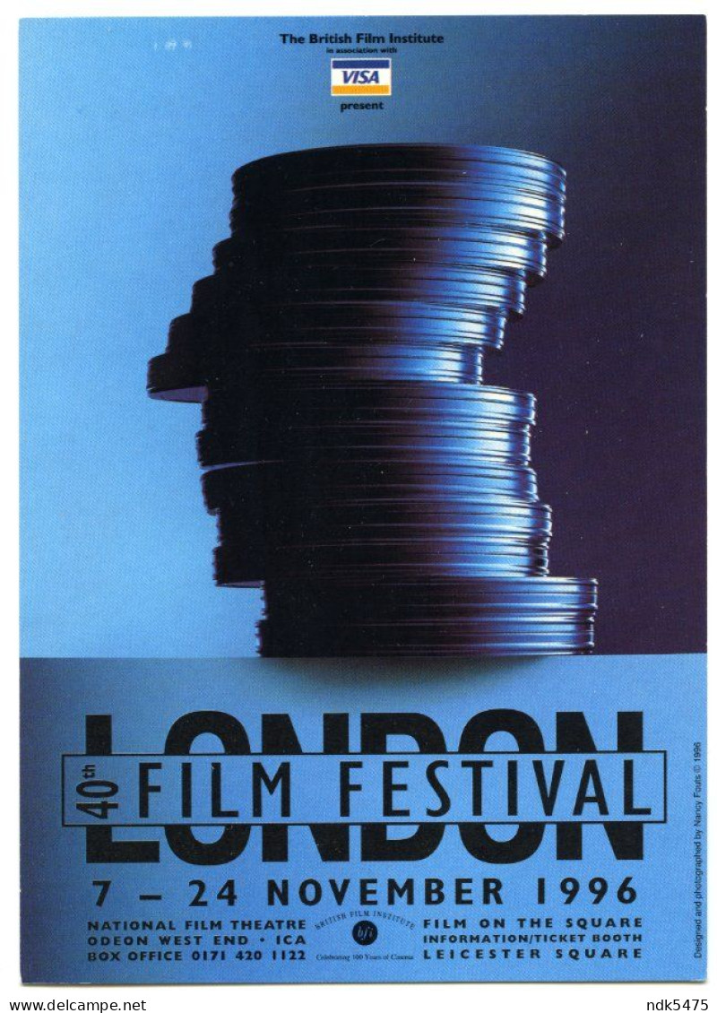 BFI 40th LONDON FILM FESTIVAL 1996 / THE BRITISH FILM INSTITUTE (10 X 15cms Approx.) - Posters On Cards
