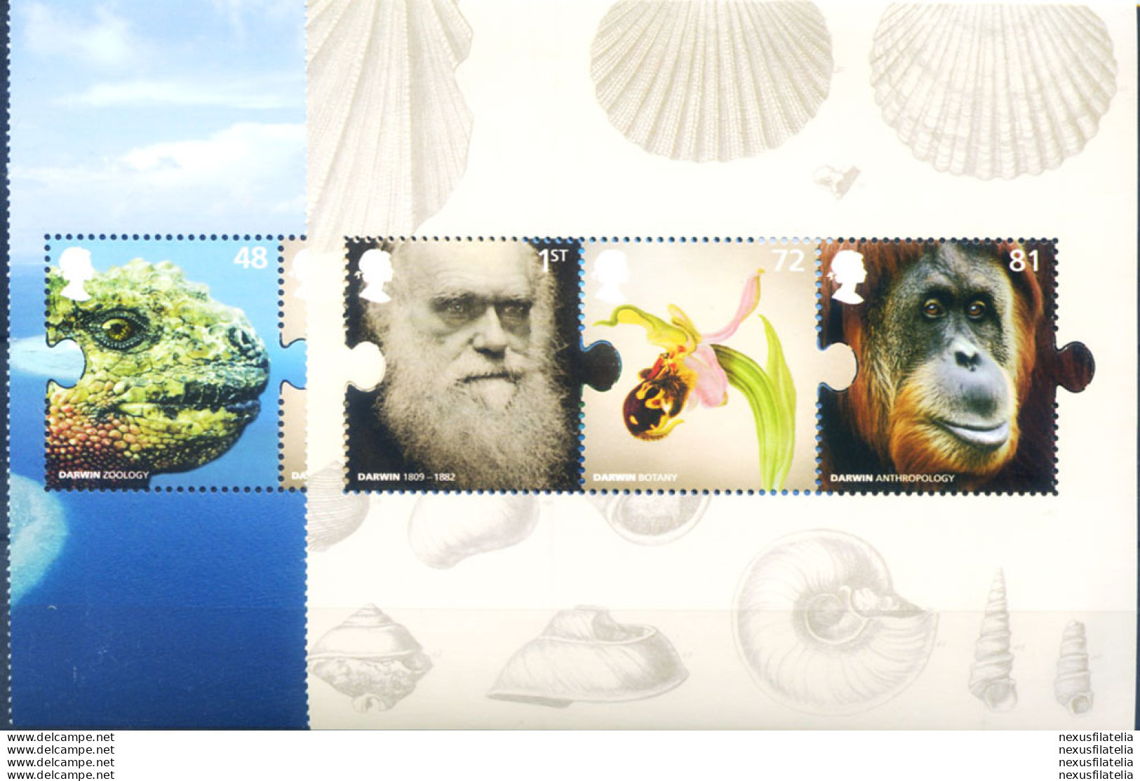 Charles Darwin 2009. Paginette Da Libretto. - Blocks & Miniature Sheets