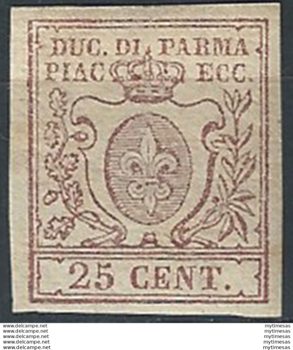 1857 Parma 25c. Bruno Lilla MNH Sassone N. 10 - Modena