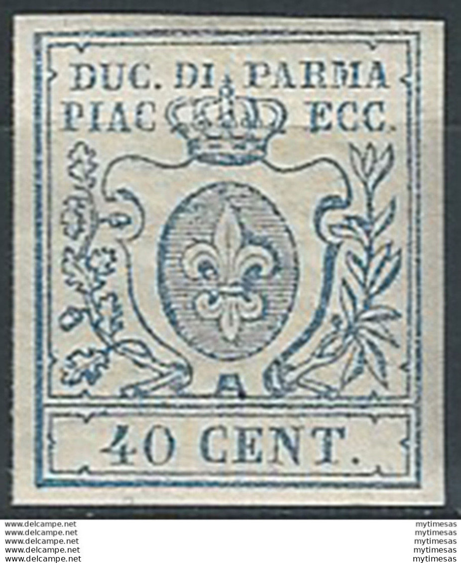 1857 Parma 40c. Azzurro MNH Sassone N. 11 - Modène