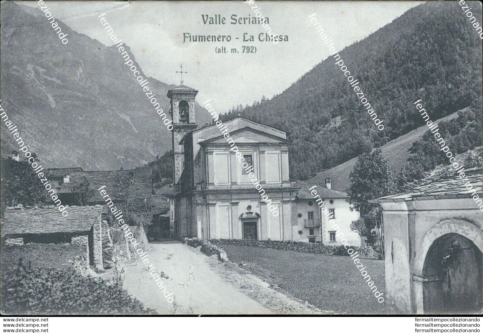 Bs366 Cartolina Valle Seriana Fiumenero La Chiesa  Bergamo  Lombardia - Bergamo