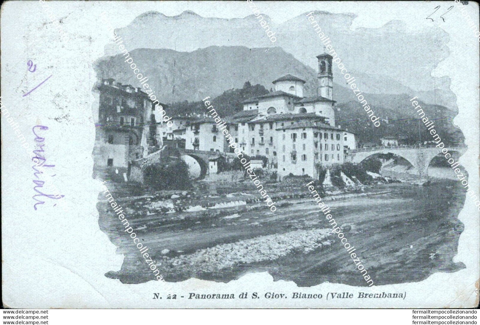 Bs362 Cartolina Panorama S.giovanni In Bianco Valle Brembana Bergamo  Lombardia - Bergamo