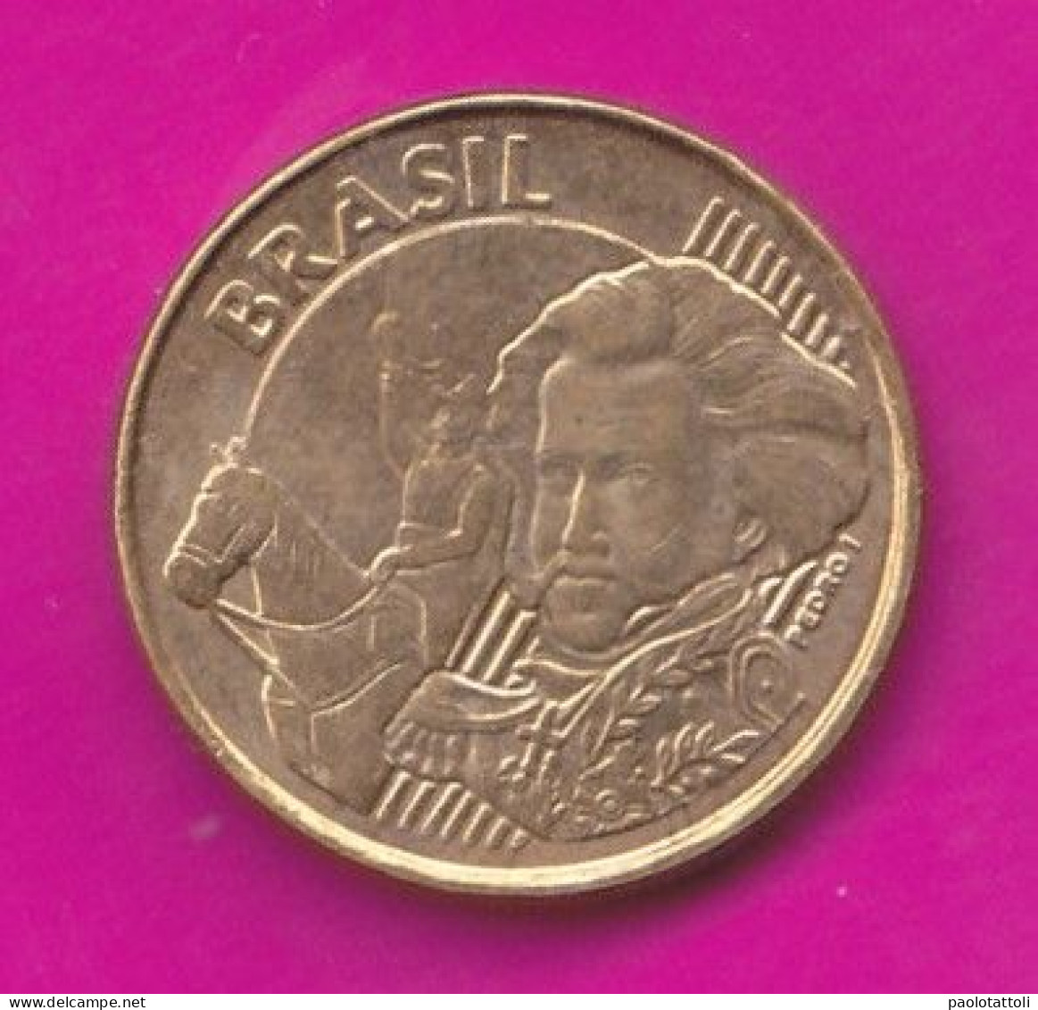 Brazil, 2022- 10 Centavos- Bronze Plated Steel- Obverse  Brazilian King Pedro I. - Brasile