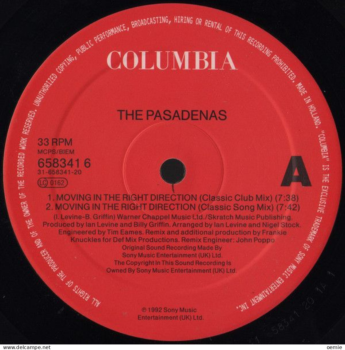 THE PASADENAS   MOVING IN THE RIGHT DIRECTION - 45 Toeren - Maxi-Single