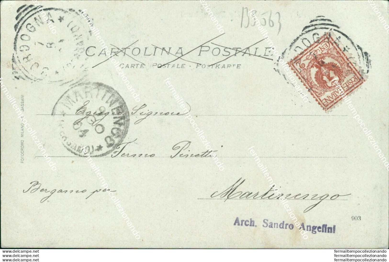 Bs563 Cartolina  Averara Valle Brembana 1904 Provincia Di Bergamo  Lombardia - Bergamo