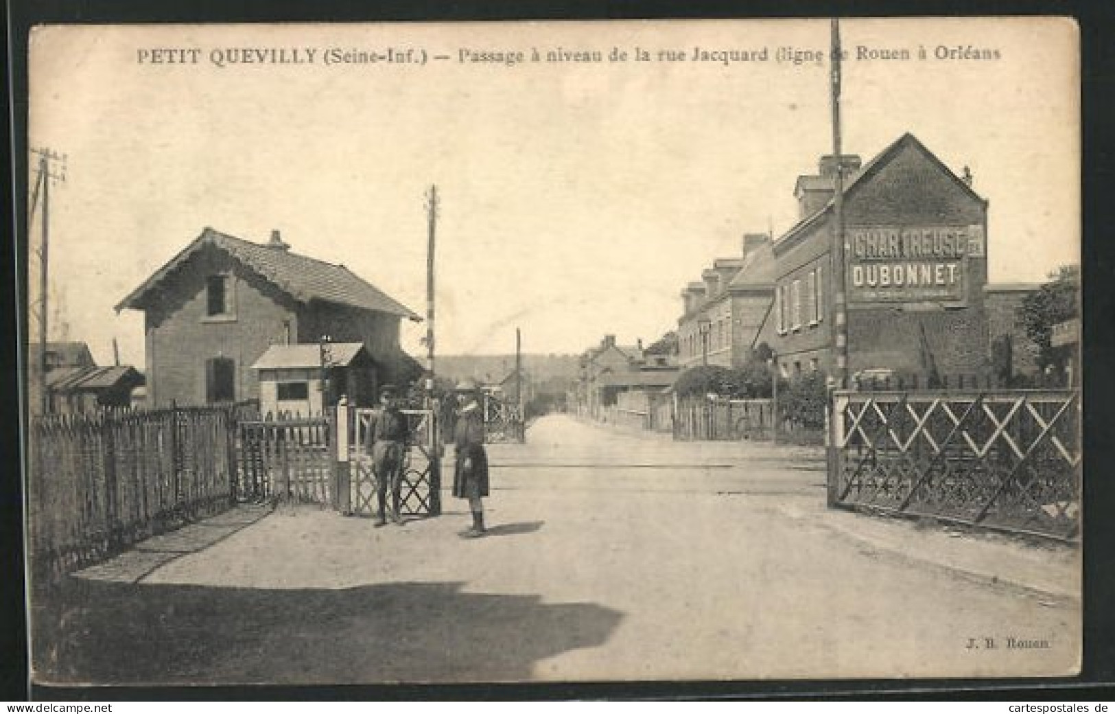 CPA Petit Quevilley, Passage à Niveau De La Rue Jacquard, Ligne De Rouen à Orléans  - Rouen