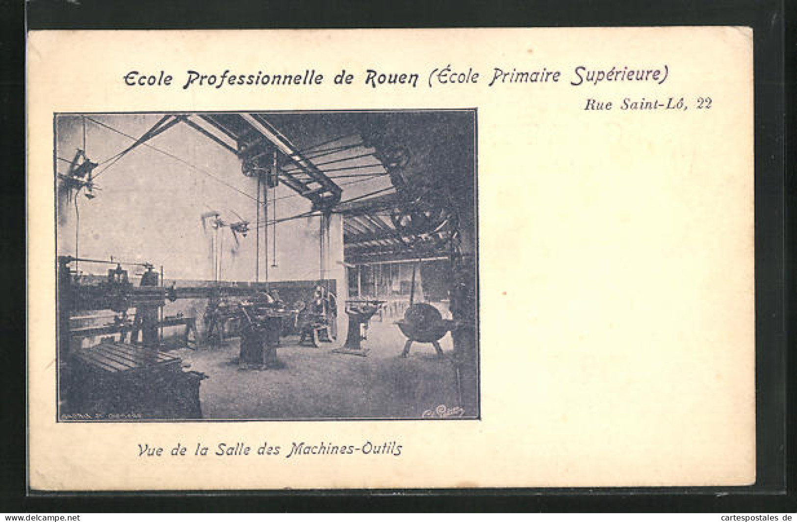 CPA Rouen, École Professionnelle (École Primaire Supérieure), Vue De La Salle Des Machines-Outils  - Rouen
