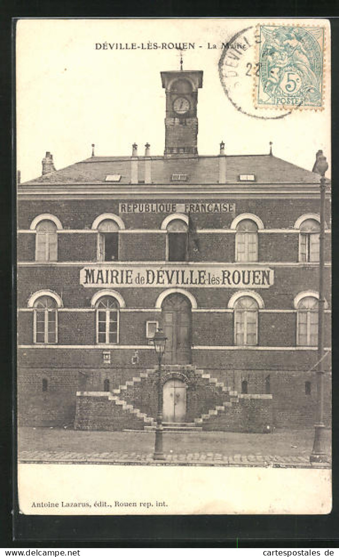 CPA Déville-lès-Rouen, La Mairie,  Vue De Hôtel De Ville  - Rouen