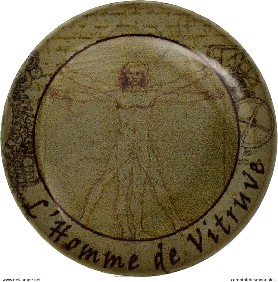 Italie, Jeton, Léonard De Vinci - L'homme De Vitruve, Nickel, TTB - Other & Unclassified