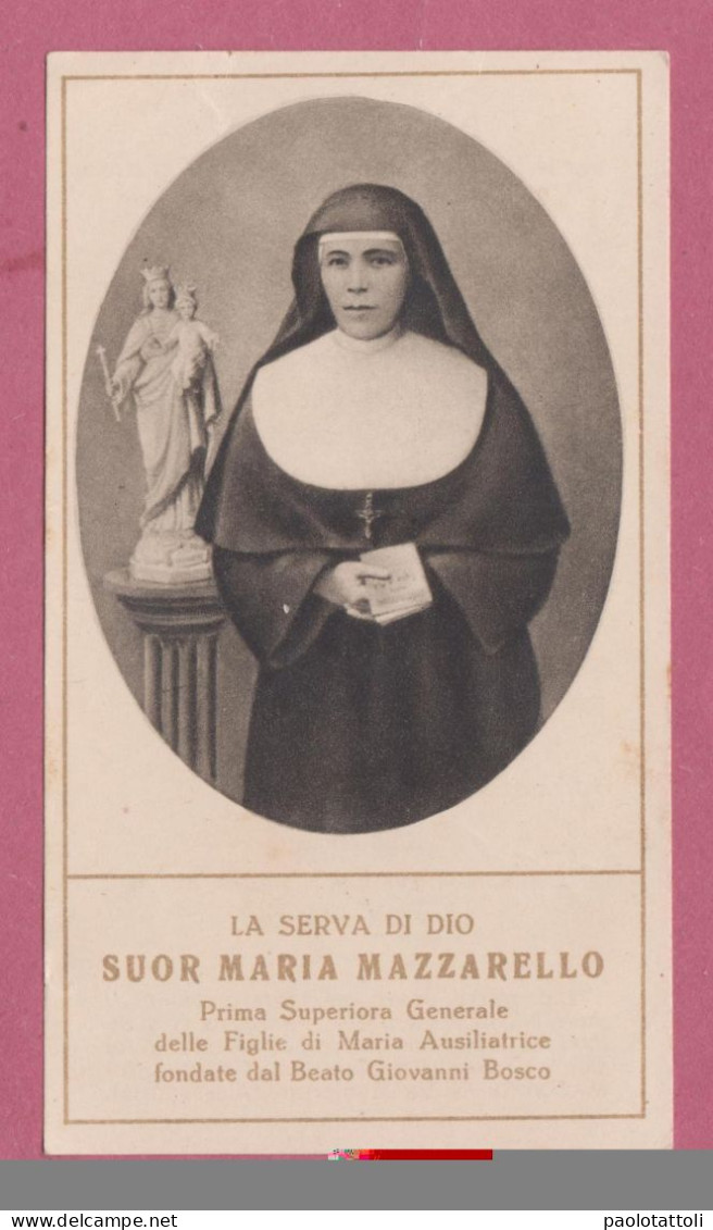 Holy Card, Santino- Suor Maria MazzarellIo . Roma 24. Dic. 1931 - 110x 62mm - Devotion Images