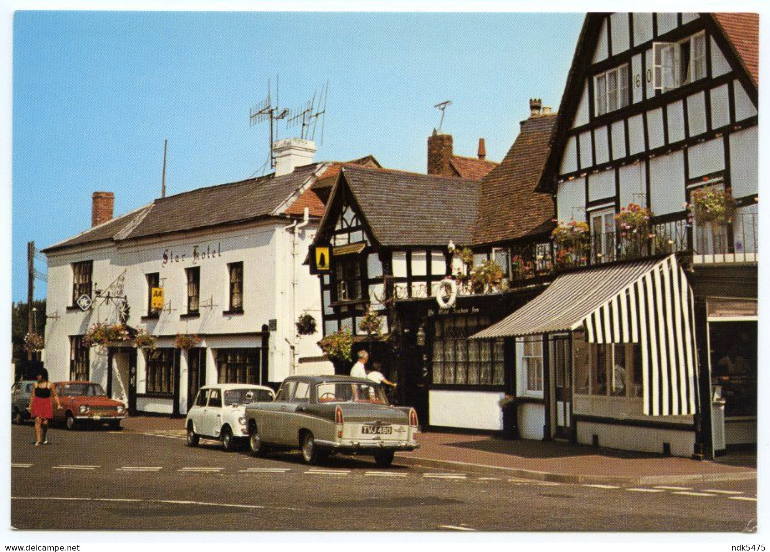 UPTON ON SEVERN, HIGH STREET - STAR HOTEL, ANCHOR INN / MORRIS OXFORD, MINI (10 X 15cms Approx.) - Andere & Zonder Classificatie