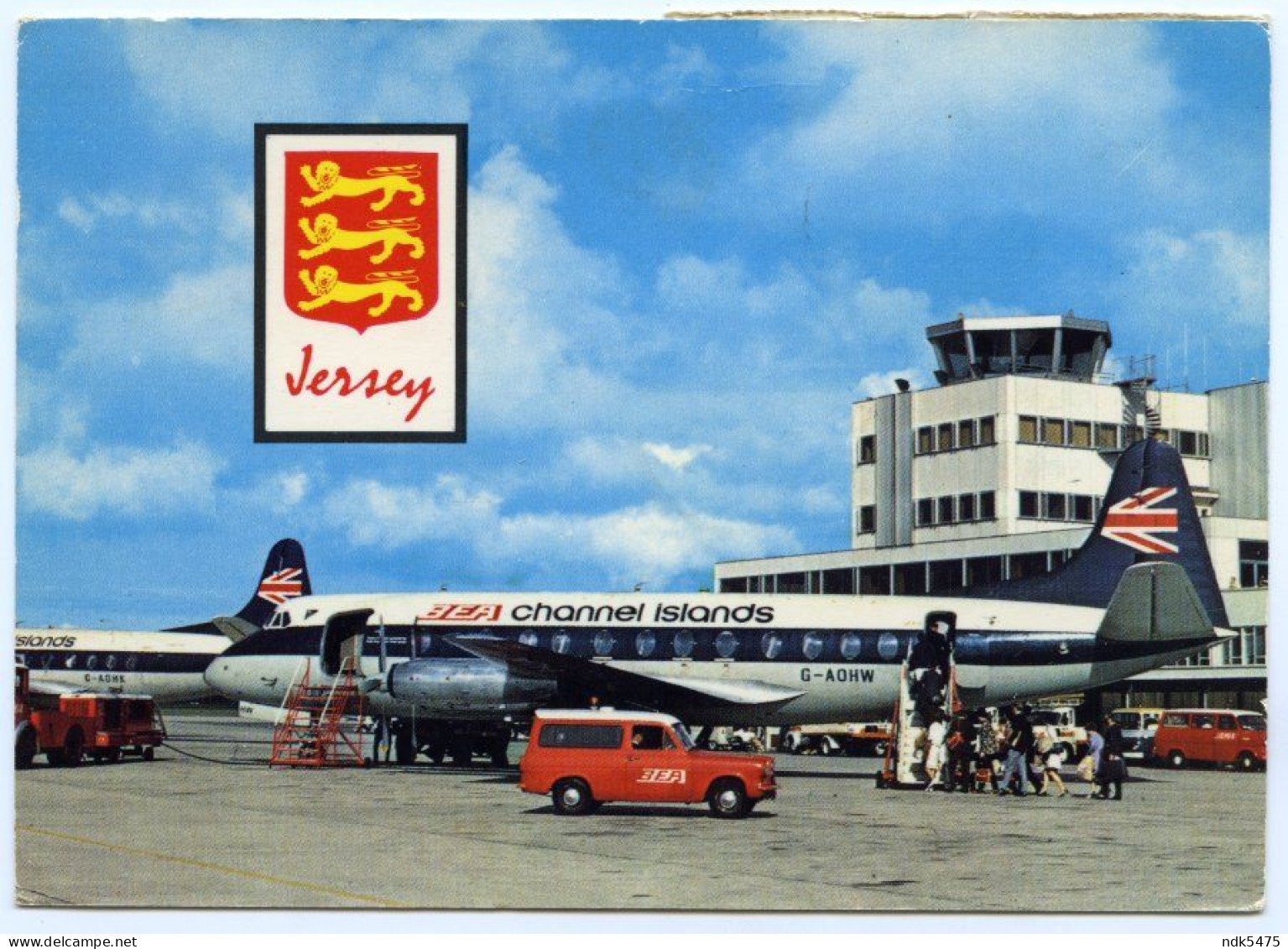 JERSEY AIRPORT : BEA CHANNEL ISLANDS VISCOUNT / LEOMINSTER, HATFIELD (10 X 15cms Approx.) - Autres & Non Classés