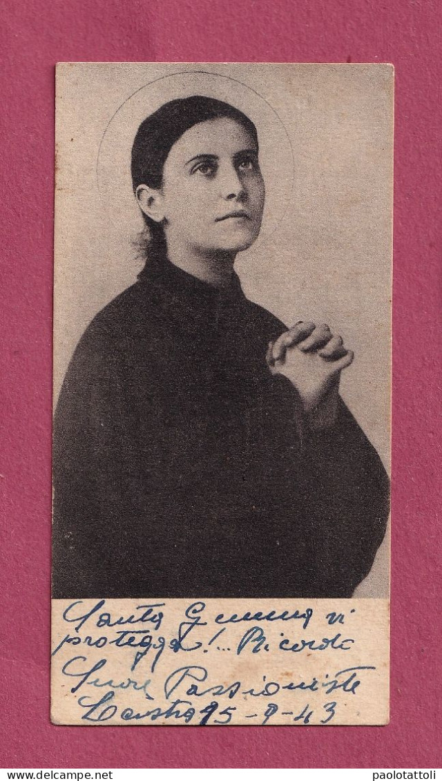 Santini, Santa Gemma Galgani. Con Approvazione Ecclesiastica. Dated 15.9.1943. - Devotion Images