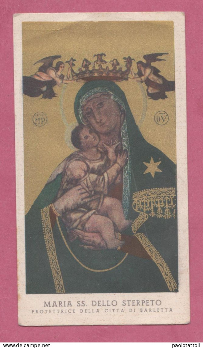 Santino, Holy Card-Maria SS Dello Sterpeto. Protettrice Della Città Di Barletta - Ed Saverio & Giuseppe Fazio, Barletta - Devotion Images