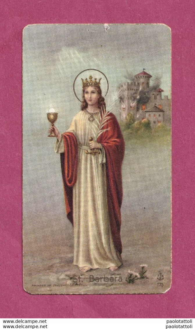 Holy Card, Santini,-Santa Barbara.Ed. FB N° 175. Artigliere- - Devotion Images