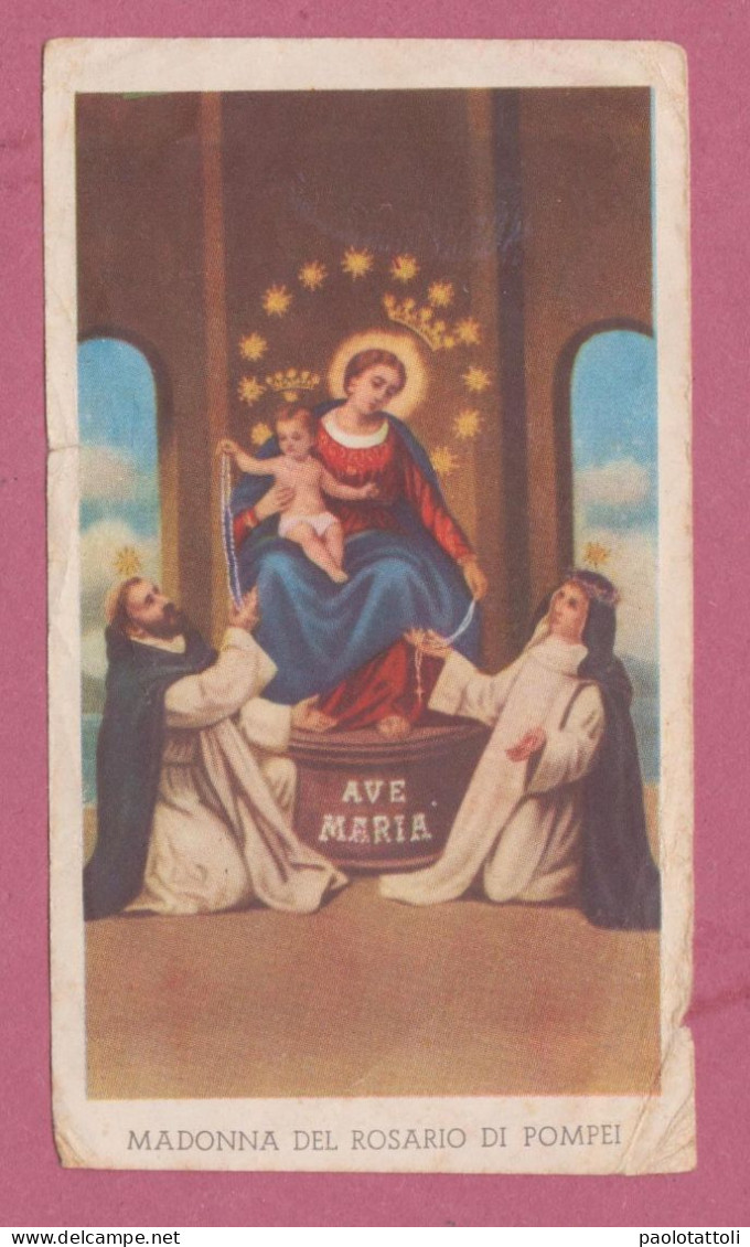 Holy Card, Santino- Madonna Del Rosario Di Pompei- Con Approvazione Ecclesiastica. - Ed. GMi, N° 125 - 101x 56mm - Devotion Images