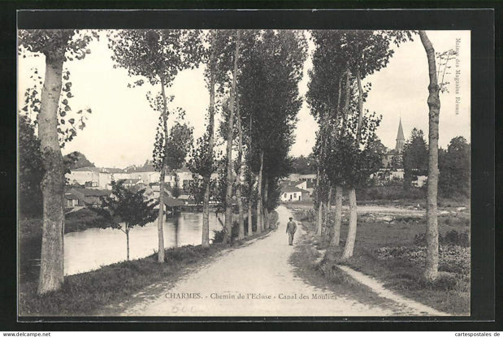 CPA Charmes, Chemin De L'Ecluse, Canal Du Moulins  - Charmes