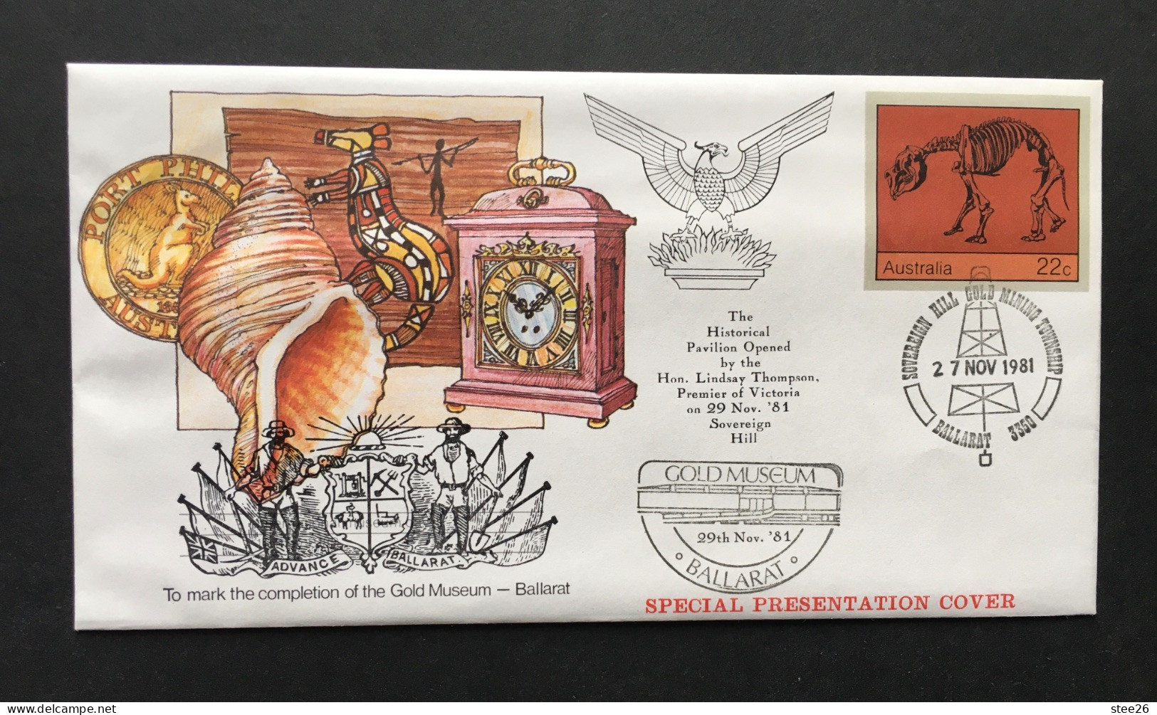 Australia 1981 PSE Special Presentation Cover-Gold Museum Ballarat - Premiers Jours (FDC)