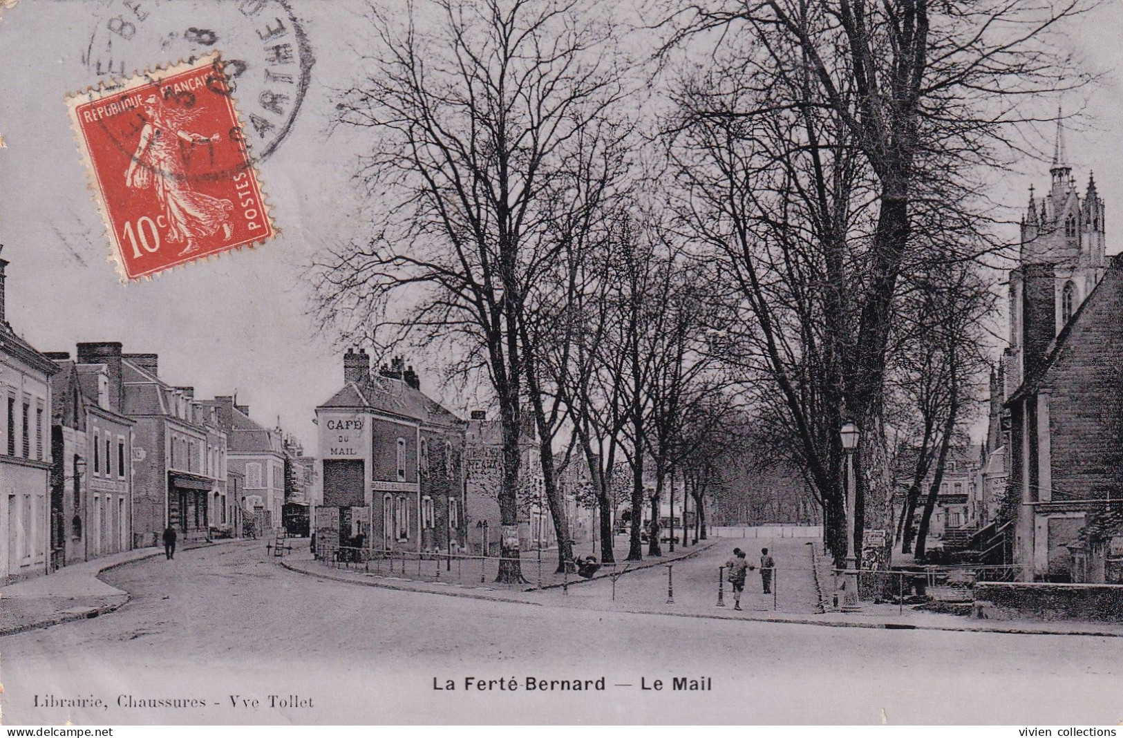 La Ferte Bernard (72 Sarthe) Le Mail - édit. Librairie Vve Tollet (carte Glacée Type Carte Photo) - La Ferte Bernard