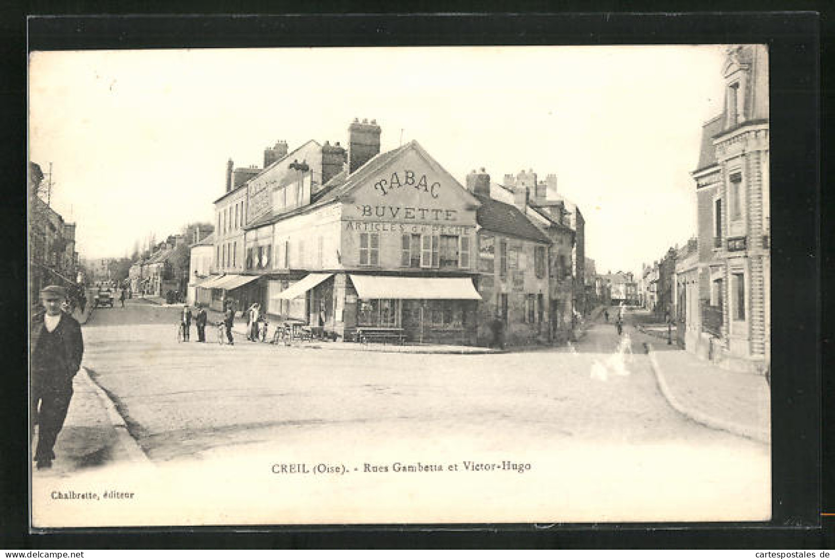 CPA Creil, Rues Gambetta Et Victor-Hugo  - Creil