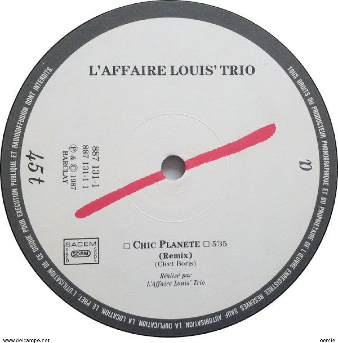 L'AFFAIRE LOUIS TRIO    ° CHIC PLANETE - 45 T - Maxi-Single