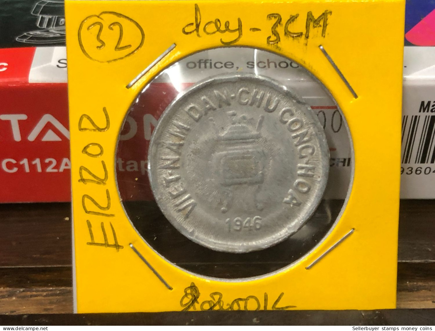VIET-NAM DAN-CHU CONG-HOA-aluminium-KM#2.1 1946 5 Hao(coins Error Print Thicker 3cm)-1 Pcs- Xf No 32 - Viêt-Nam