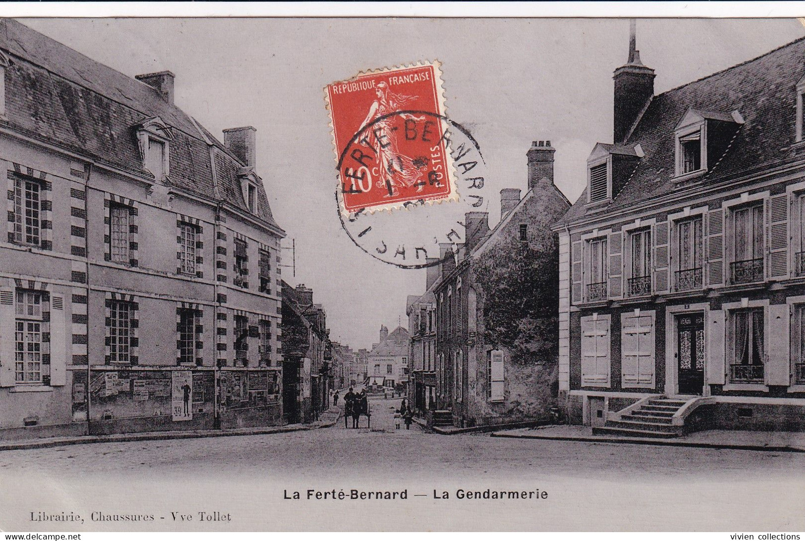 La Ferte Bernard (72 Sarthe) La Gendarmerie - édit. Librairie Vve Tollet (carte Glacée Type Carte Photo) - La Ferte Bernard