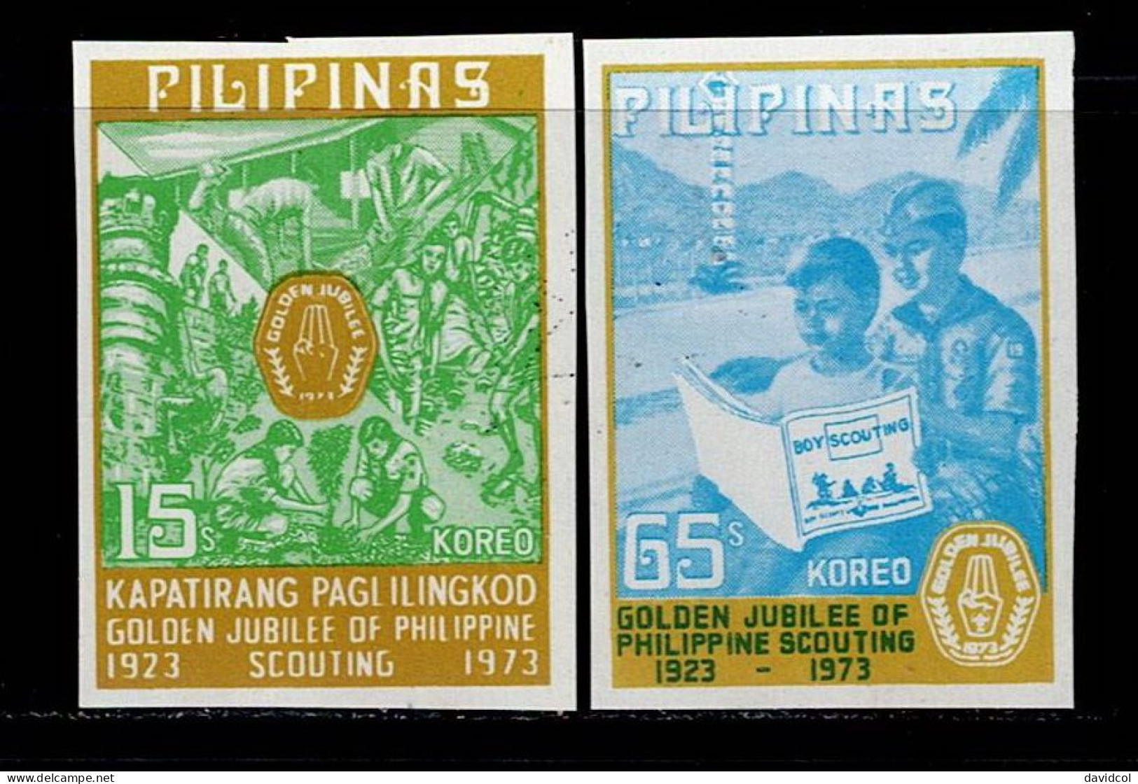 FIL-05- PHILIPPINES - 1973 - MNH -SCOUTS- IMPERFORATE- GOLDEN JUBILEE OF PHILIPPINE SCOUTING - Philippinen