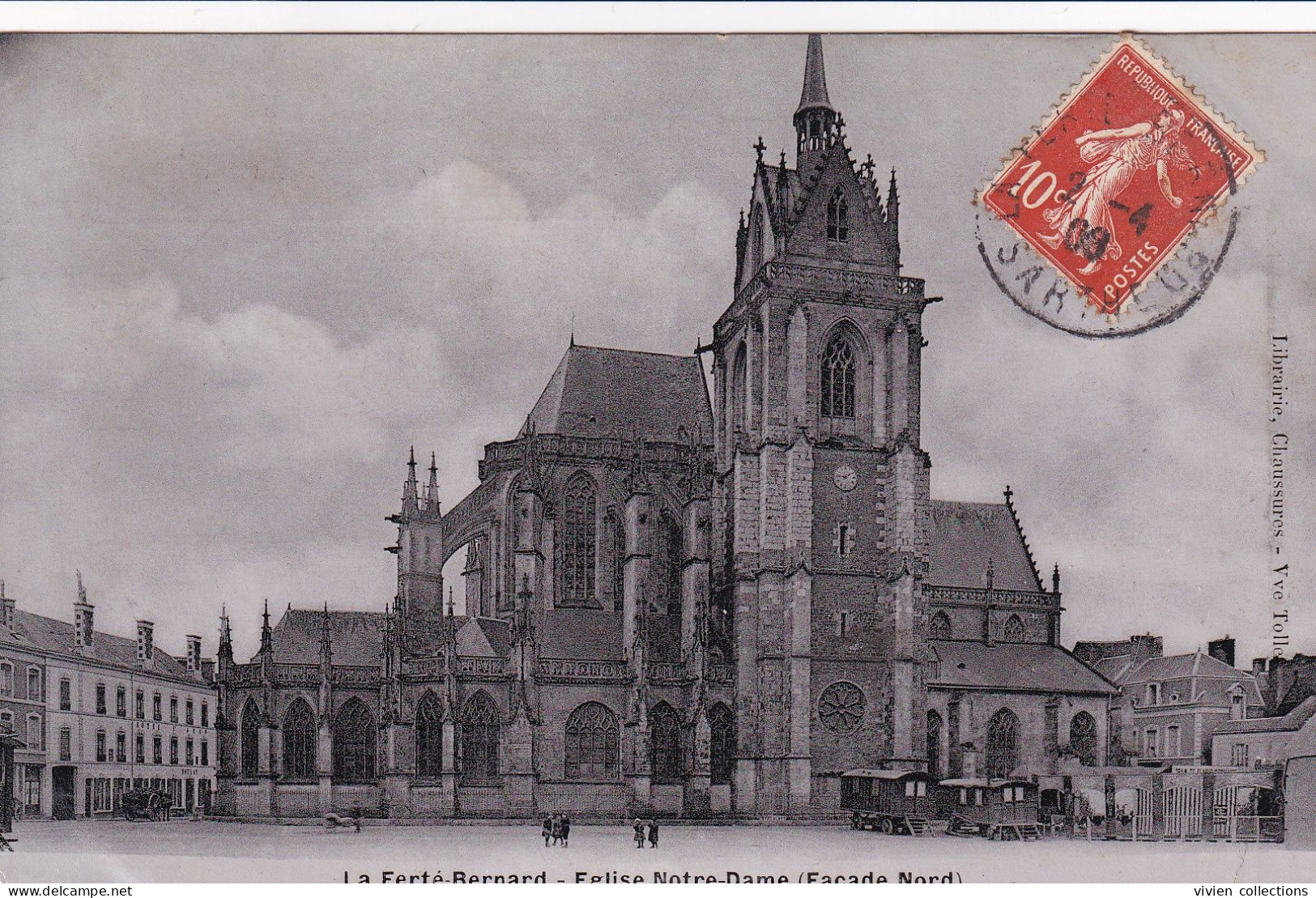 La Ferte Bernard (72 Sarthe) Eglise Notre Dame Façade Nord - édit. Librairie Vve Tollet (carte Glacée Type Carte Photo) - La Ferte Bernard