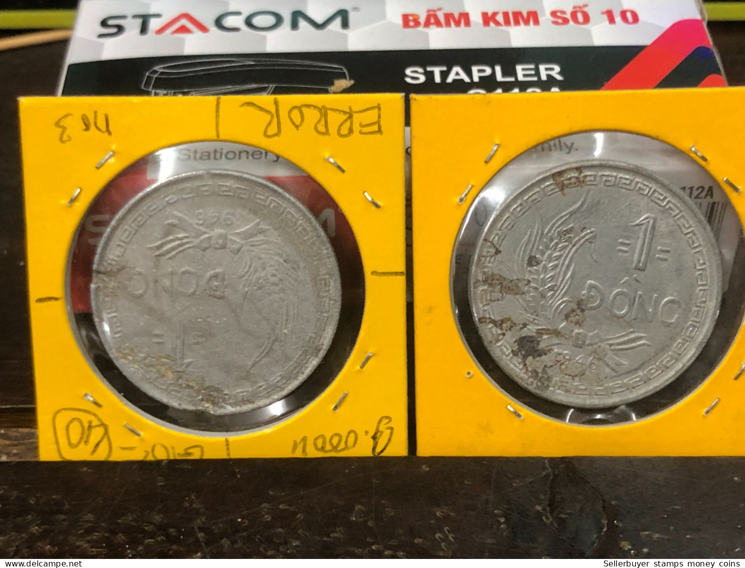 VIET-NAM DAN-CHU CONG-HOA-aluminium-KM#3 1946 1 Dong-(coins Error Print Post Font Backside And 6pm)40 No -1 Pcs- Xf - Vietnam