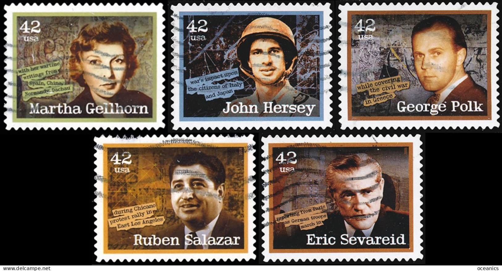 Etats-Unis / United States (Scott No.4248-52 - American Journalists) (o) Set Of 5 - Used Stamps