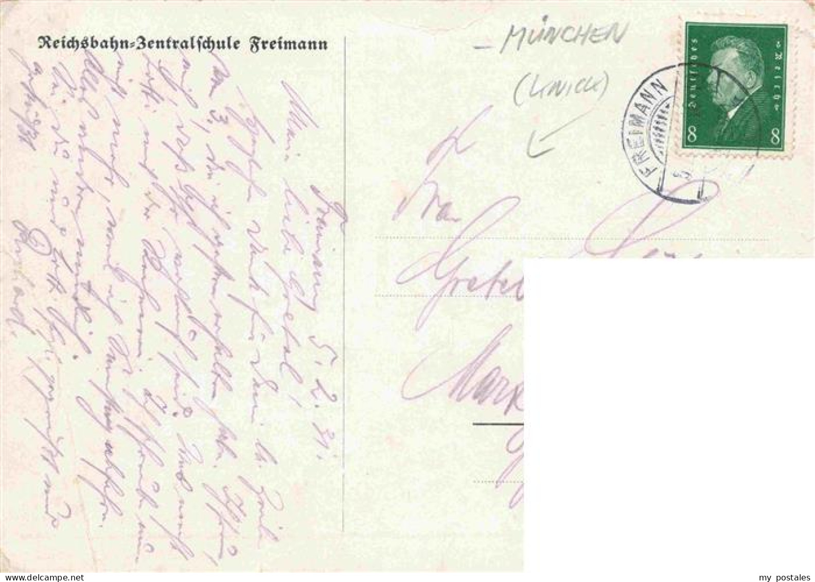 73974370 Muenchen Eisenbahn Zentralschule Freimann Kuenstlerkarte - Muenchen