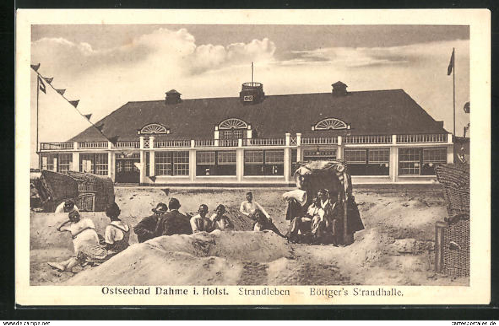 AK Dahme I. Holst., Café Böttger`s Strandhalle, Standleben  - Dahme