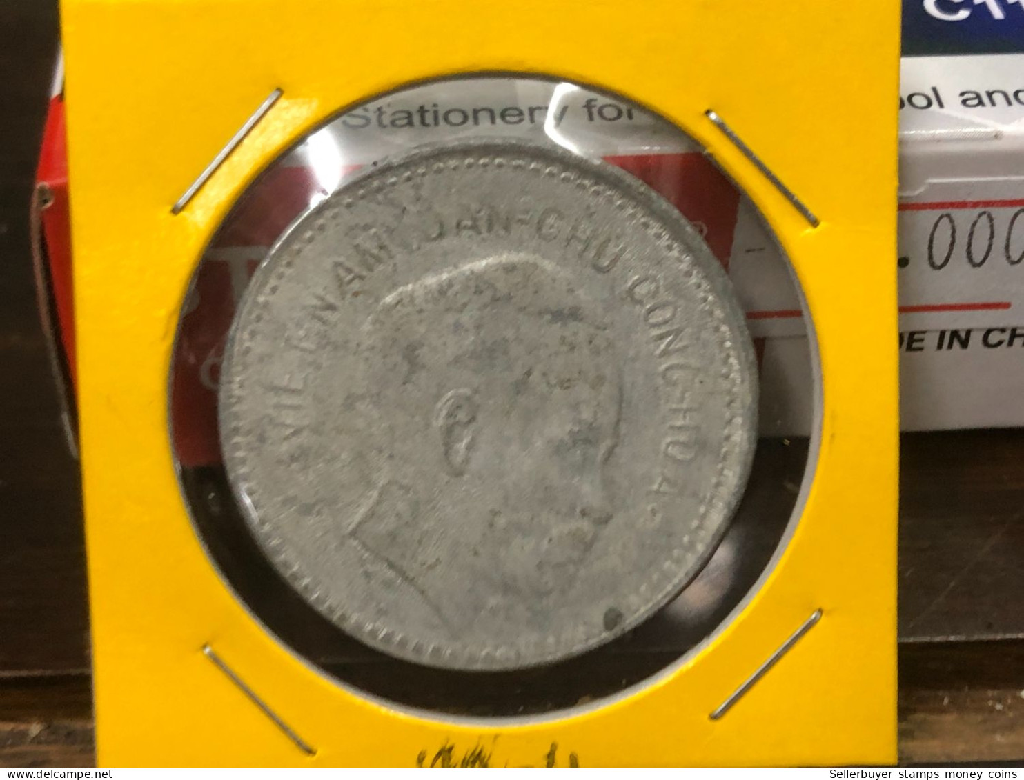 VIET-NAM DAN-CHU CONG-HOA-aluminium-KM#3 1946 1 Dong-(coins Error Print Post Font Backside And 9 Pm)39 No -1 Pcs- Xf - Vietnam