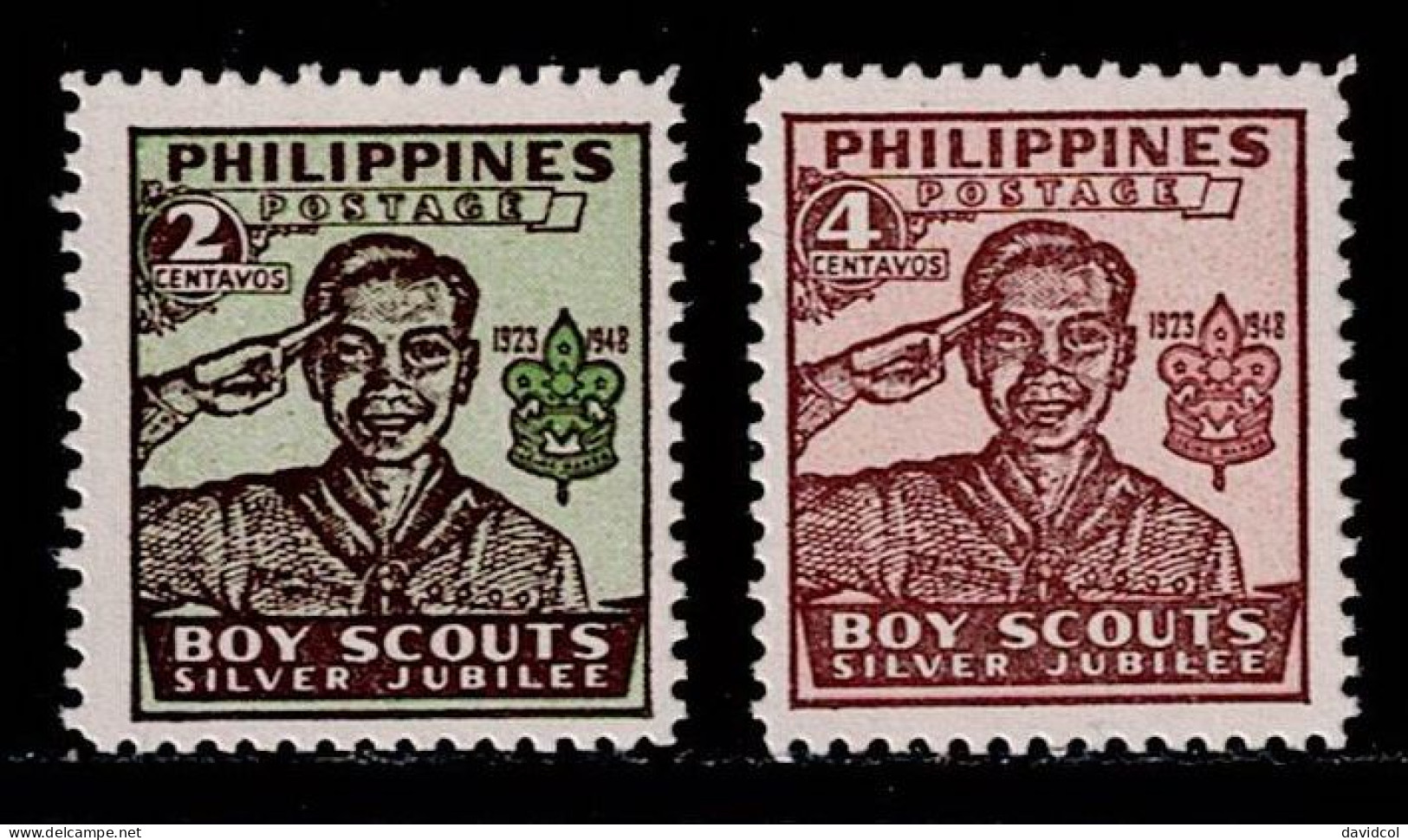 FIL-08- PHILIPPINES - 1948 - MNH -SCOUTS- 25TH ANNIVERSARY OF THE SCOUTS IN PHILIPPINES - Philippinen