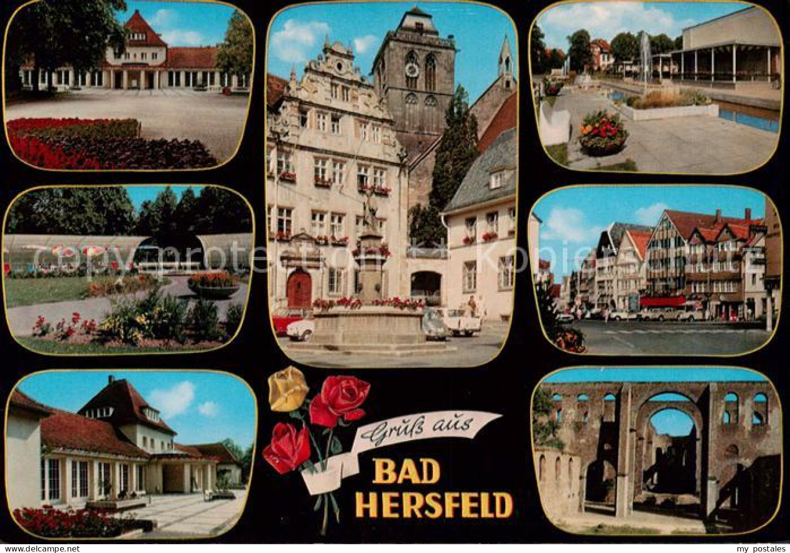 73863176 Bad Hersfeld Teilansichten Park Rathaus Brunnen Ruine Bad Hersfeld - Bad Hersfeld