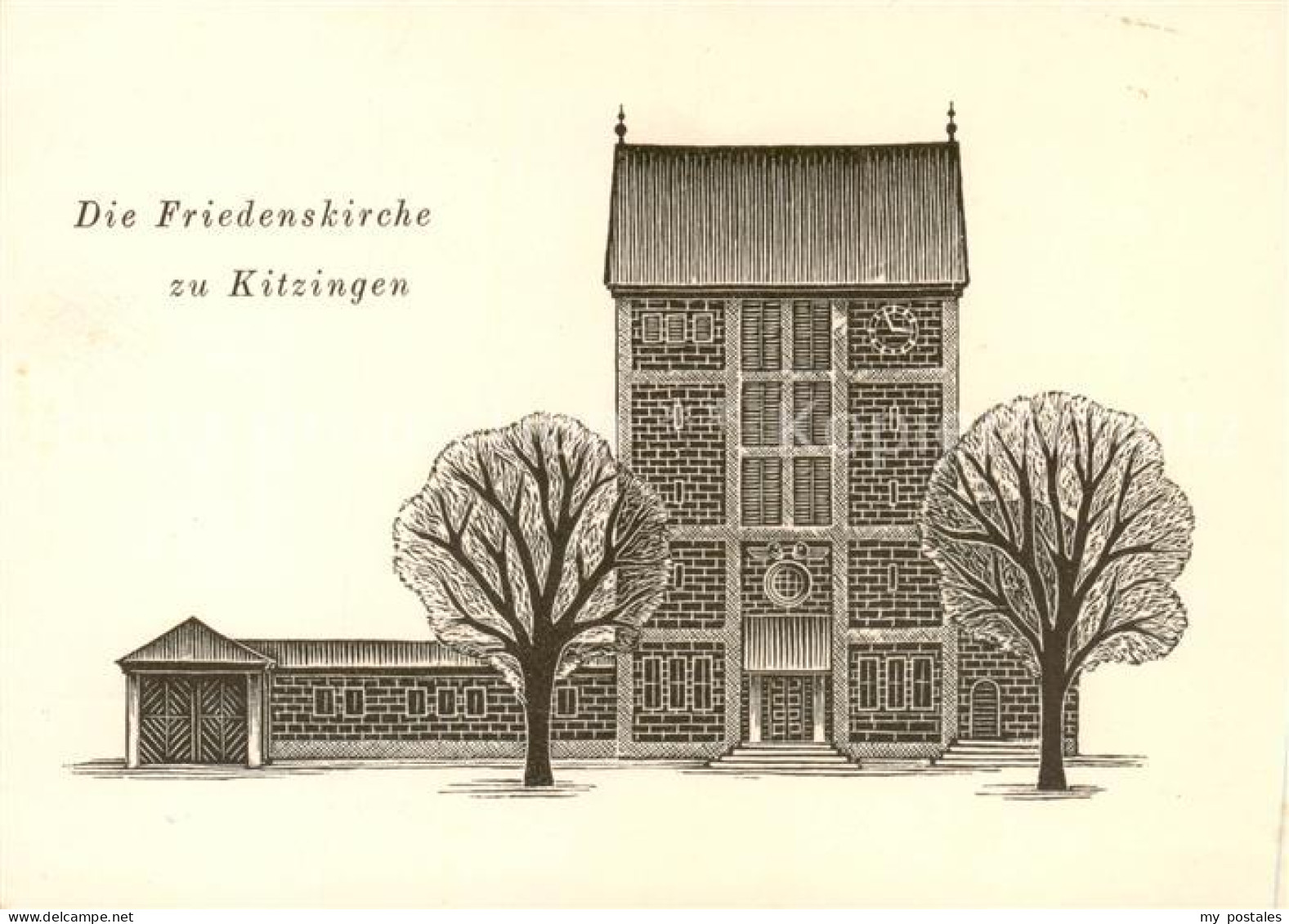 73863058 Kitzingen Main Die Friedenskirche Original Holzschnitt Kitzingen Main - Kitzingen