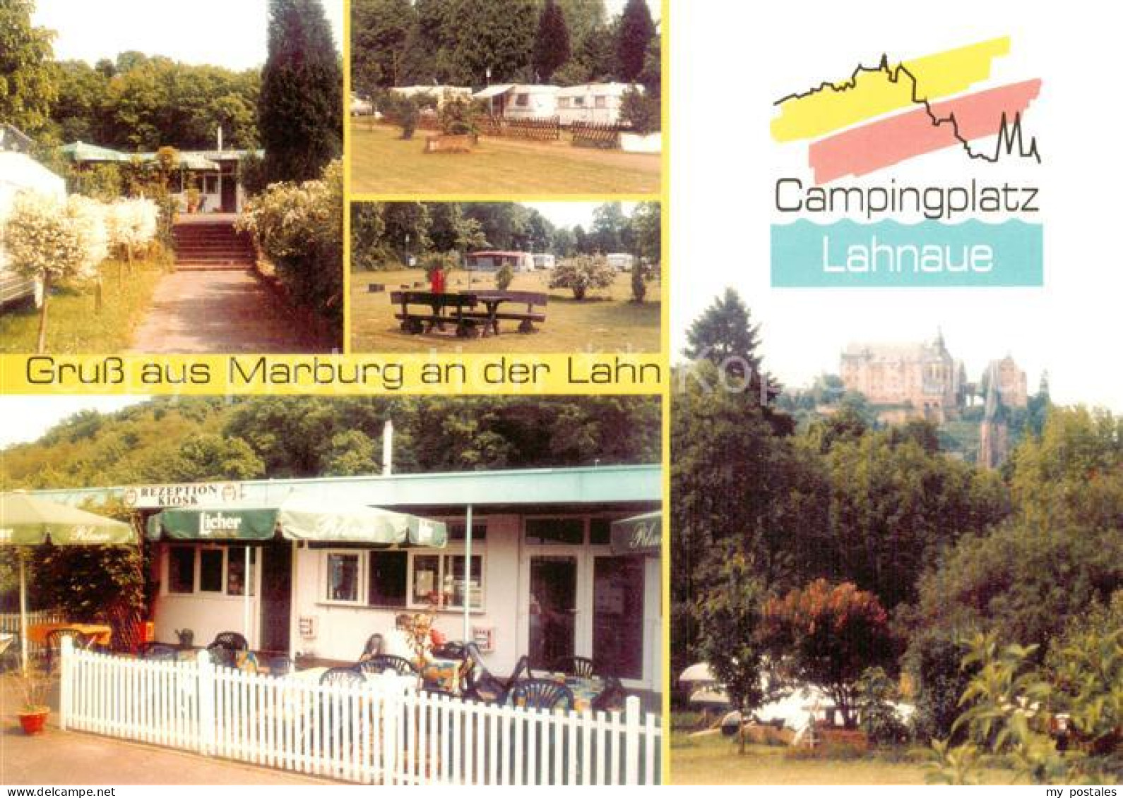 73863023 Marburg Lahn Campingplatz Lahnaue Blick Zum Schloss Marburg Lahn - Marburg