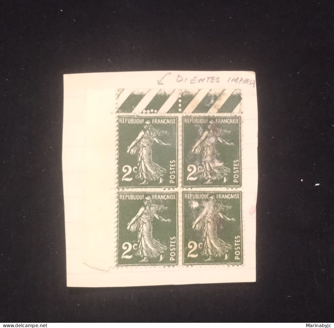 C)260, 1934, FRANCE, MULTIPLE STAMPS ON ODD TEETH SHEET. 2 C - Sonstige & Ohne Zuordnung