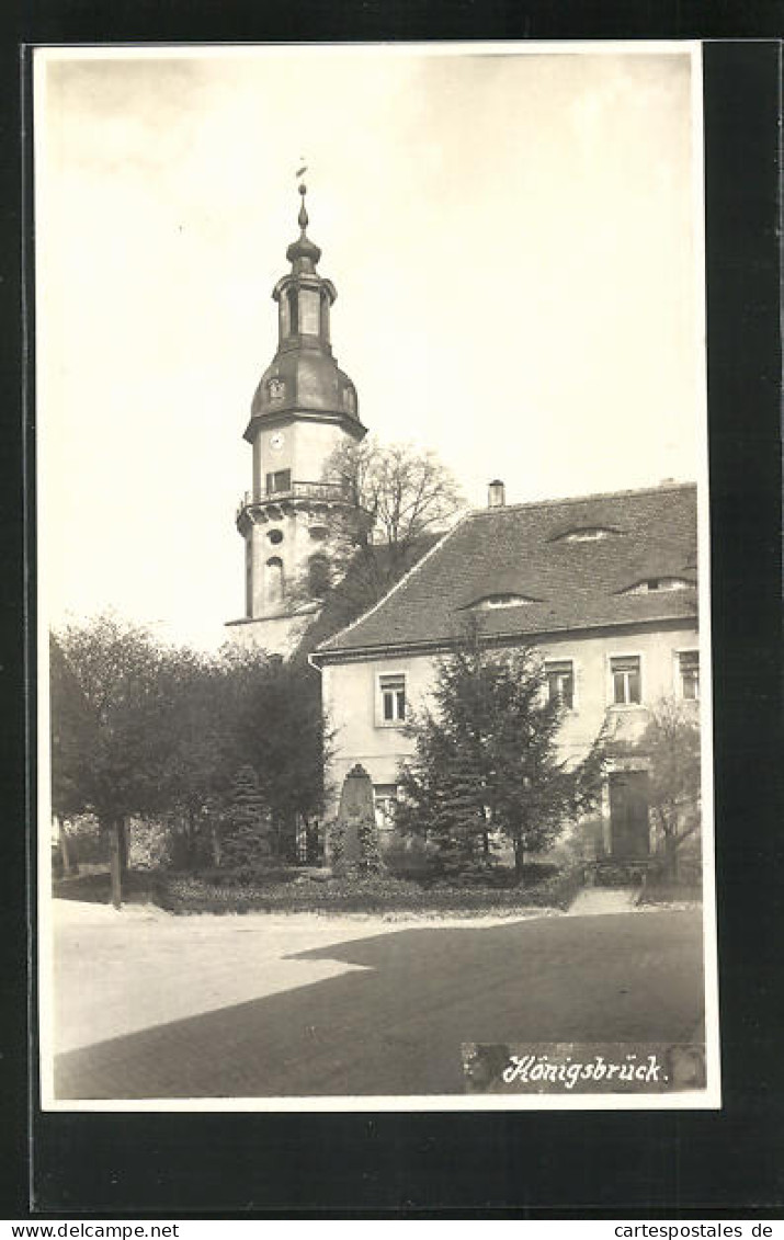 Foto-AK Königsbrück, Ortspartie Mit Kirche  - Königsbrück