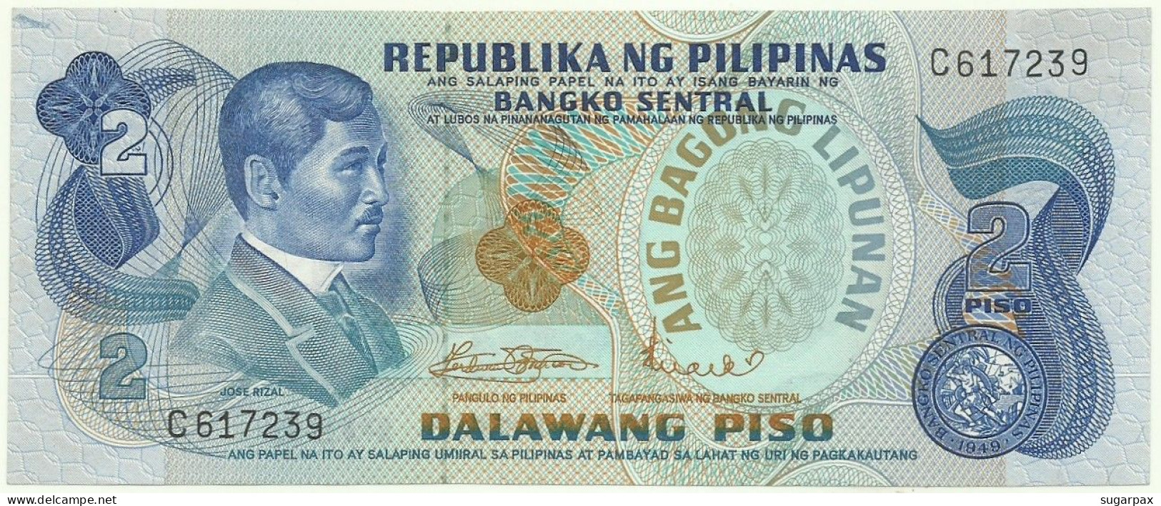 Philippines - 2 Piso - ND ( 1970s ) - Pick 152 - Unc. - Sign. 8 - Serie C - ANG BAGONG LIPUNAN ( 1974 - 1985 ) - Philippines