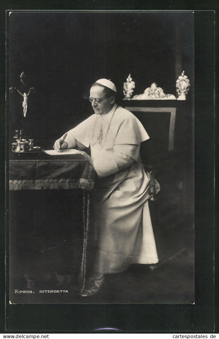 AK Papst Pius XI. In Seinem Arbeitszimmer  - Papes