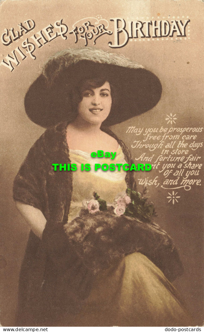 R603862 Glad Wishes For Your Birthday. H. B. Series. 1917 - Mundo