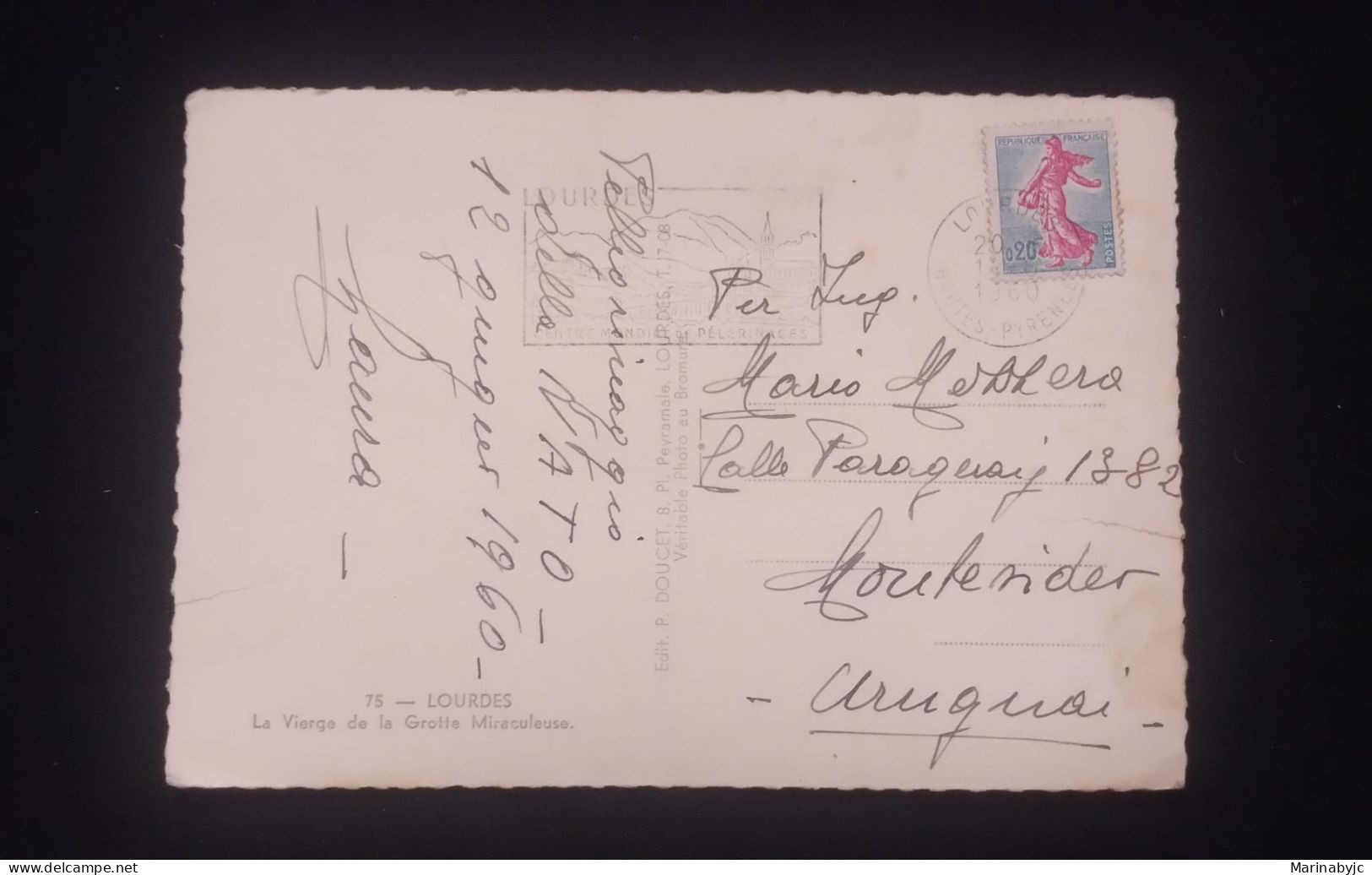 C) 1960, FRANCE AIR MAIL SENT TO URUGUAY, - Uruguay