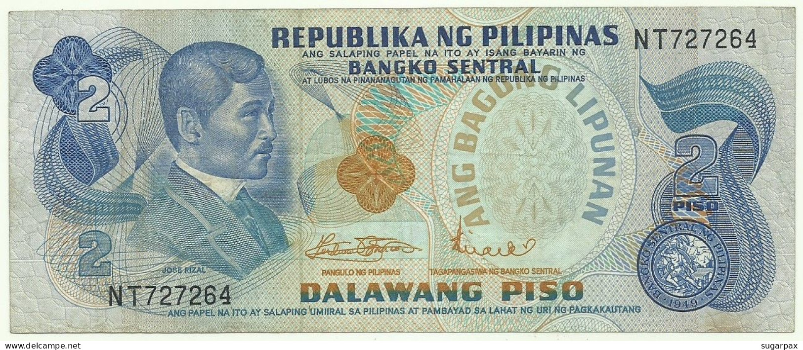 Philippines - 2 Piso - ND ( 1970s ) - Pick 152 - Sign. 8 - Serie NT - ANG BAGONG LIPUNAN ( 1974 - 1985 ) - Philippines