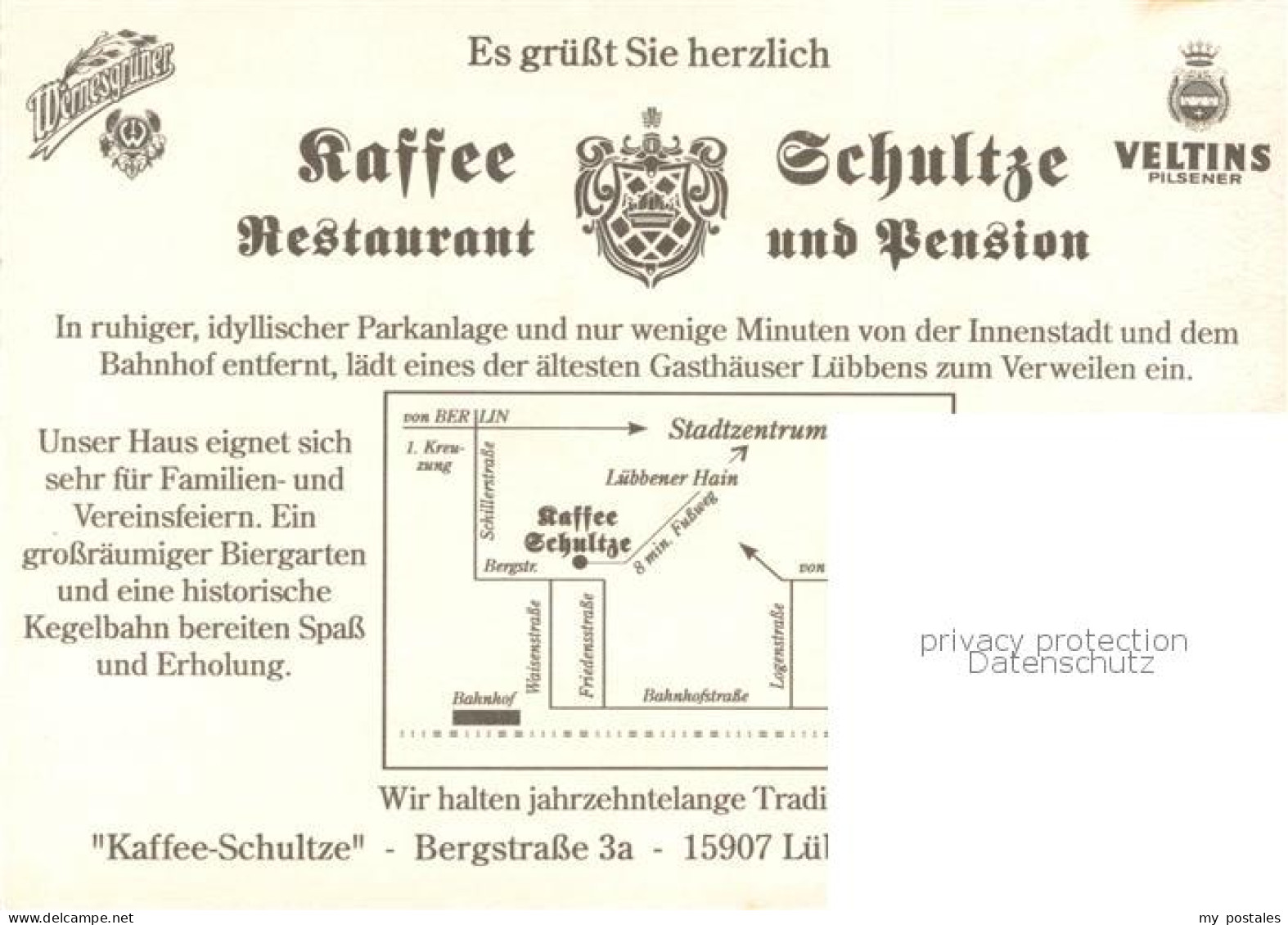 73755230 Luebben Spreewald Kaffee Schultze Restaurant Und Pension Terrasse Luebb - Lübben (Spreewald)