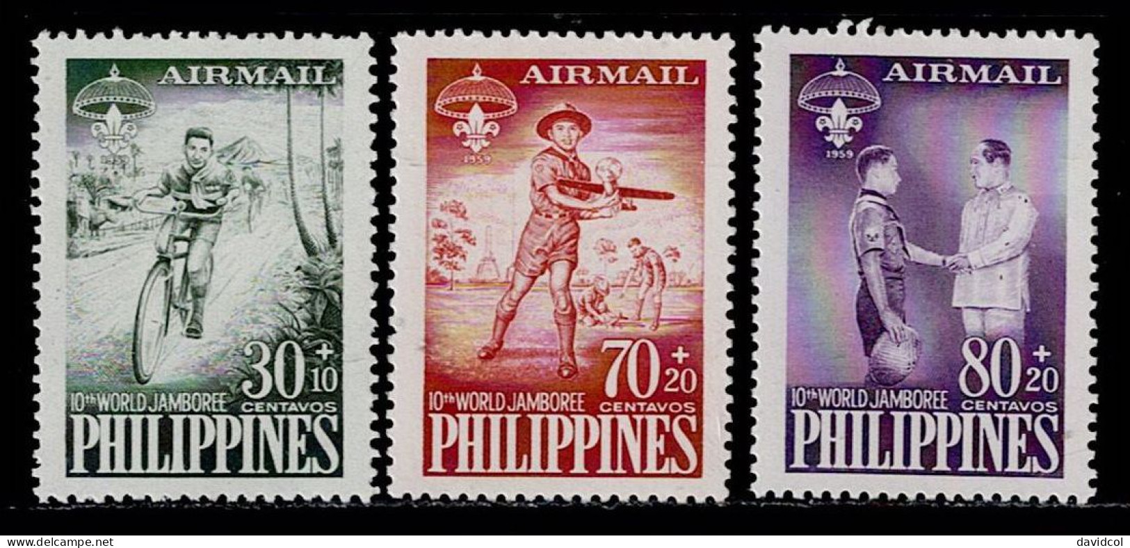 FIL-11- PHILIPPINES - 1959 - MNH -SCOUTS- 10TH WORLD JAMBOREE -AIR - Philippinen