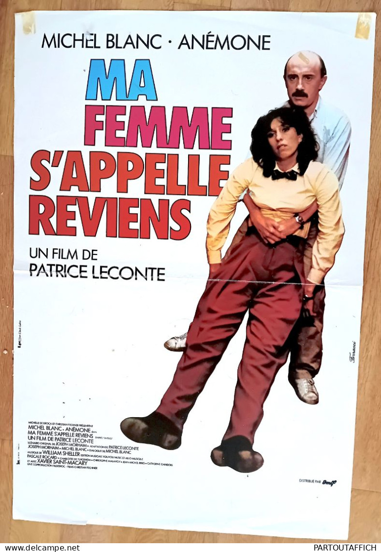 Affiche Ciné MA FEMME S'APPELLE REVIENS Michel Blanc P Leconte 40X60 1981 Anémone - Plakate & Poster