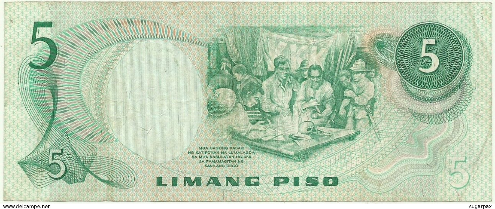 Philippines - 5 Piso - ND ( 1970s ) - Pick 153 - Sign. 8 - Serie AS - ANG BAGONG LIPUNAN ( 1974 - 1985 ) - Filipinas